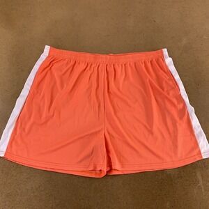 Real Essentials Women's Size 3X Orange White Drawstring Athletic Shorts New